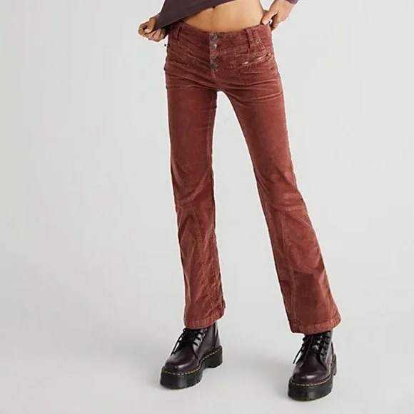 Free People Hit Back Slim Flare Pants - Picture 1 of 13
